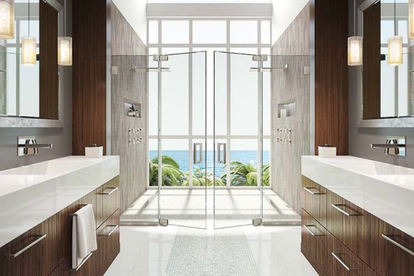 Color-Changing Shower Doors